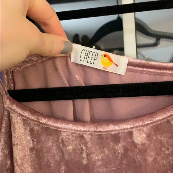 Pink Velvet Mini Dress - Picture 2 of 3